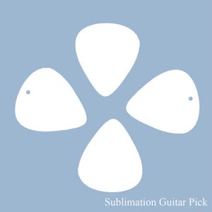 Plettro per chitarra a sublimazione, orecchini PLETTRO PER CHITARRA, spazi vuoti in metallo a doppia faccia per sublimazione - bianco lucido Riscaldamento a pressione Plettro per chitarra, spazi vuoti per chitarra