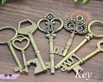 Vintage Keys - Antique Key Necklace - Key Charms - Skeleton Key Pendants - Bottle Opener Keys - Skeleton Keys - N Style Keys