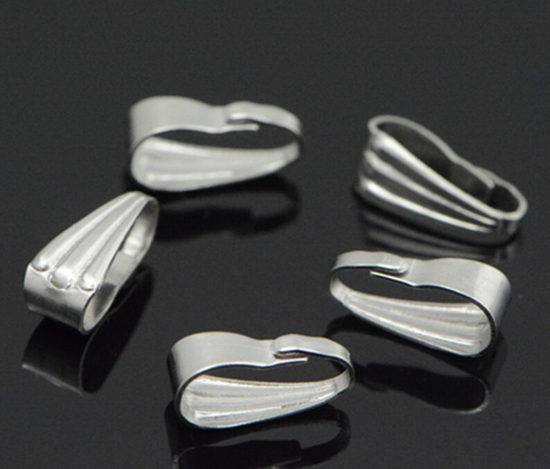 Pinch Bails Stainless Steel Pendant Bails Charm Pinch Etsy