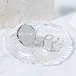 5 elegante Ringrohlinge aus Edelstahl – Ringbasis – hypoallergene Cabochon-Ringrohlinge – Zargenfassung