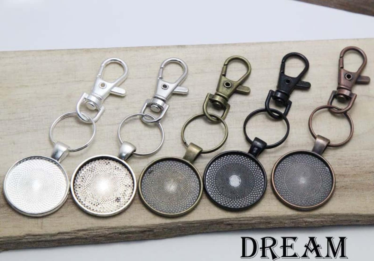 Complete Key Chain Kits 1 Inch 25mm Circle Pendant Etsy