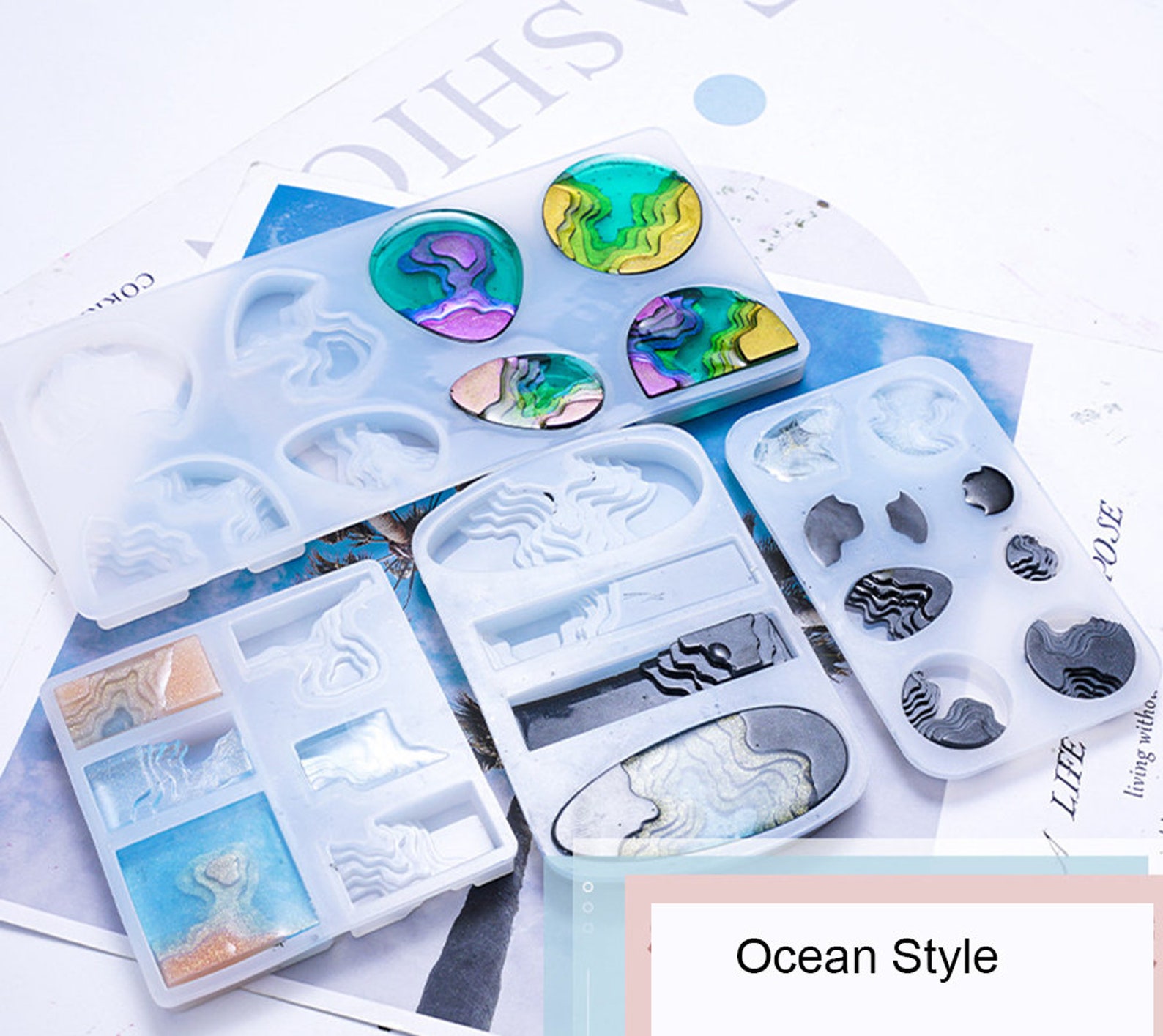 Beach Pendant Resin Molds Ocean Themed Silicone Molds Etsy