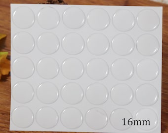 Round Clear Epoxy Stickers - 16mm - Epoxy Resin Craft Stickers - Epoxy Domes - Transparent Epoxy Stickers