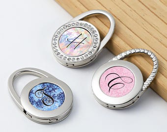 Personalised Initial Purse Holder, Custom Name Purse Hook, Purse Hook for Table,Folding Handbag Hook, Bag Hook, Bag Hanger Name,Wedding Gift