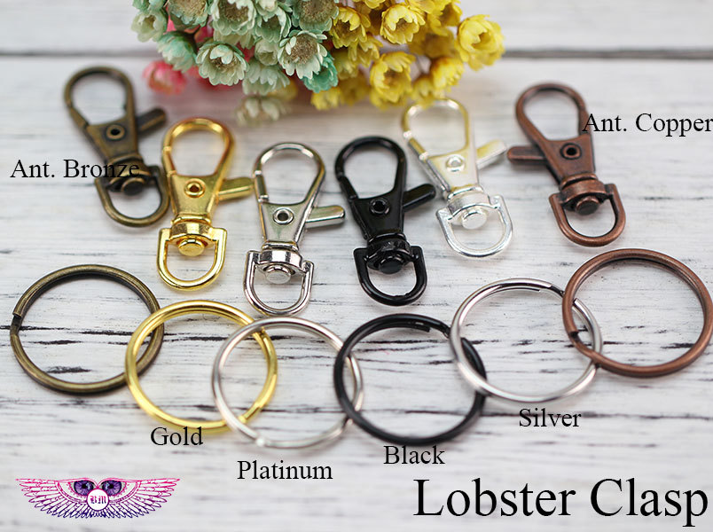50PCS Metal Swivel Snap Hooks with Key Rings,Key Chain Ring Alloy Golden  Polished DIY Handcraft for Travel,Split Key Ring with Chain Gold Color  Metal