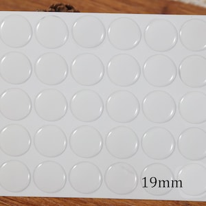 19mm 3/4inch Round Clear Epoxy Stickers, White Paper Sheet, Prefect for Jewelry handmade