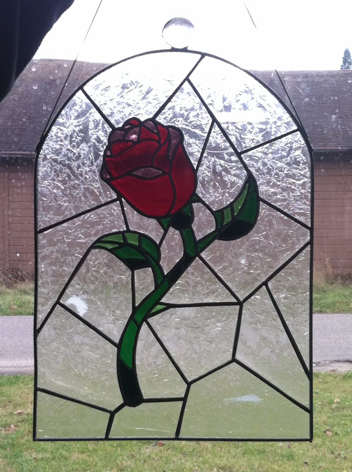 Beauty and the Beast Rose Stained Glass Etsy