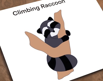 Climbing Raccoon Stained Glass *PATTERN ONLY*