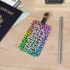 Leopard Print Luggage Tag, Emotional Baggage Tag, Travel Accessory, Gift for Travelers, Personalize Your Luggage, Funny Luggage Tag