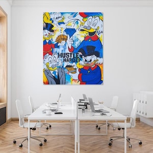 Scrooge McDuck Painting on Canvas, Colorful Wall Art Home Decor Pop Art