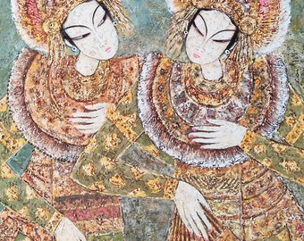 Balinese beauties Fine art Painting Acrylic On Canvas Hand Painted Eat Pray Love