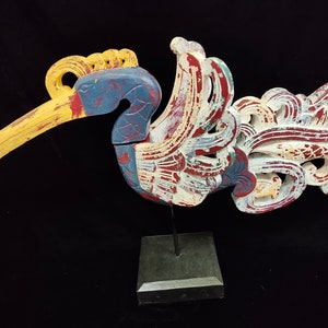 Sacred Hornbill Exotic Bird Wood Statue, Rhinoceros Hornbill Kenyalang Iban Majestic Bird