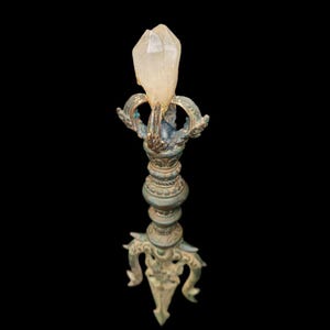 Bronze Trisula Trident Vajra Dorje Sculpture, Crystal Shiva 369 Tesla Charger Cosmic Energy Devise Weapon of Peace Buddha Kali Ma Durgha