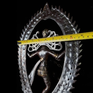 Handcrafted Bronze Nataraja Statue: Shiva Cosmic Dance Figurine for Altar image 11