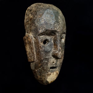 Museumwaardig Himalaya houten masker Nepal-sjamanistisch gesneden houten masker 10&quot; oude primitieve Tibetaanse kunst