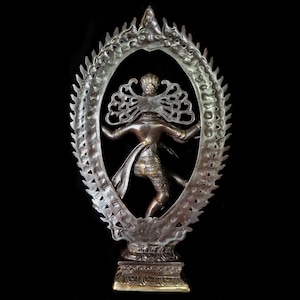Handcrafted Bronze Nataraja Statue: Shiva Cosmic Dance Figurine for Altar image 9