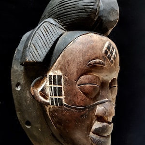 Punu Lumbo Mask Gabon Africa Fine Ethnographic Wooden Tribal Art Collectable