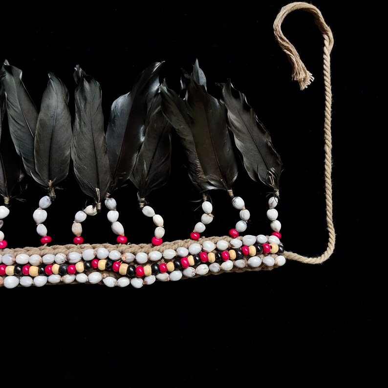 Asmat Feather Headdress Set, Bipane Adornments, Tribal Decor image 6