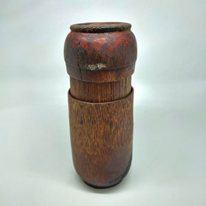 Rare Betel Nut Sirih leaf Lime Container Rare Indonesia island Archipelago Wood vessel