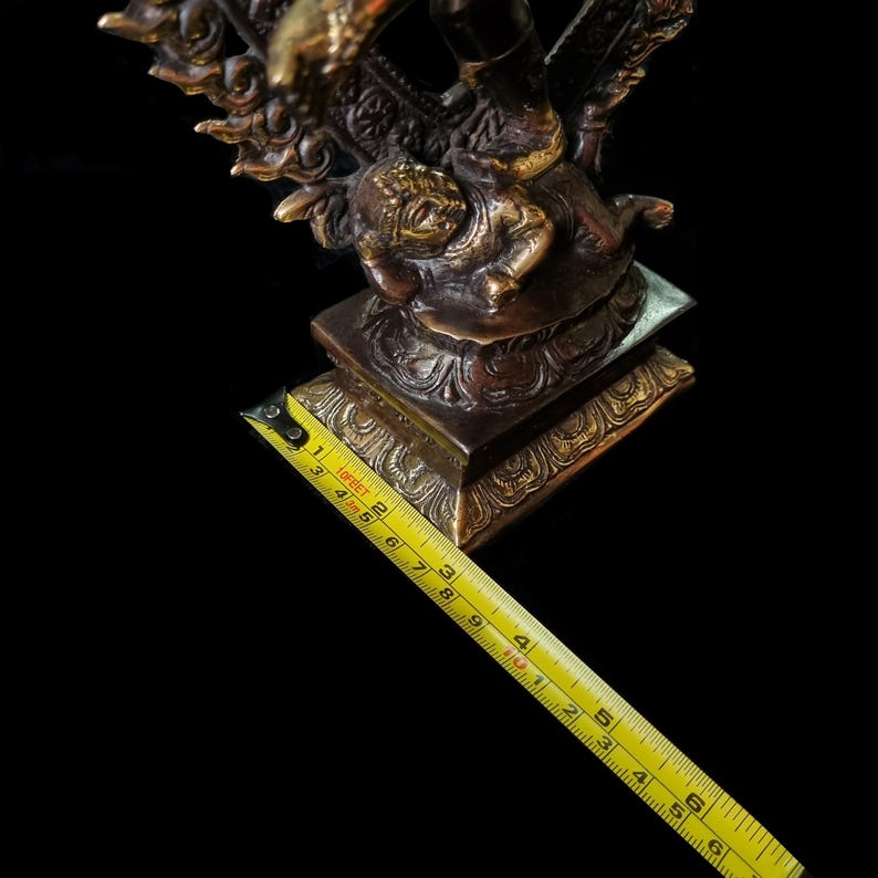 Handcrafted Bronze Nataraja Statue: Shiva Cosmic Dance Figurine for Altar image 13