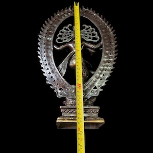 Handcrafted Bronze Nataraja Statue: Shiva Cosmic Dance Figurine for Altar image 10