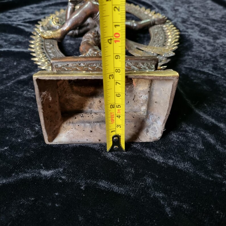 Handcrafted Bronze Nataraja Statue: Shiva Cosmic Dance Figurine for Altar image 12