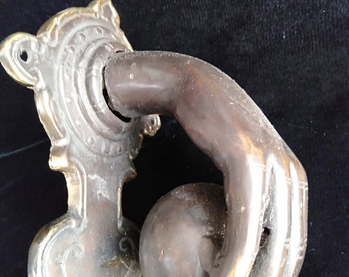 Hand With Ball Door Knocker Bronze Brass Home Decor Interior Design
