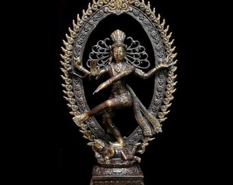ネパール チベット ヒンズー教 ブロンズ 踊るシヴァ神 ミニチュア