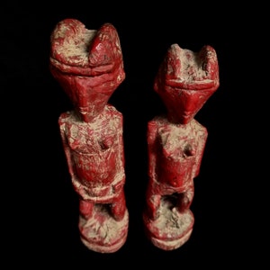 Rare Baule Fetish African Sculpture Ancestor Figure Set Wood Baule Tribal Art