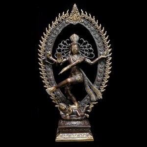 Handcrafted Bronze Nataraja Statue: Shiva Cosmic Dance Figurine for Altar image 2