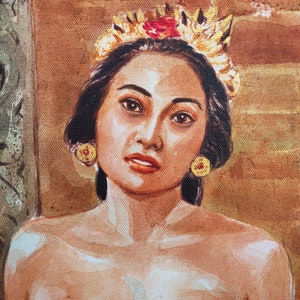 Balinese Nude Woman Portrait Original Acrylic Painting On Canvas Bali balinese-nude-woman-portrait-original-acrylic-painting-on-canvas-bali