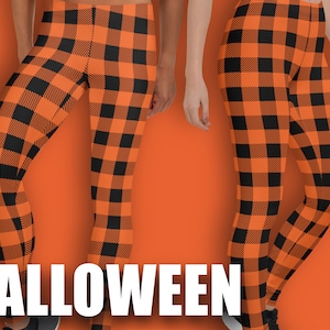 Buffalo Plaid Halloween Women&#39;s Leggings - Ultra Clear Print, High Quality!