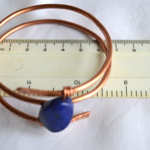 Bracelet Copper wire bracelet with Lapis lazuli stone Wire wrapped bracelet Boho jewelry Women bracelet Cuff, FREE SHIPPING image 5