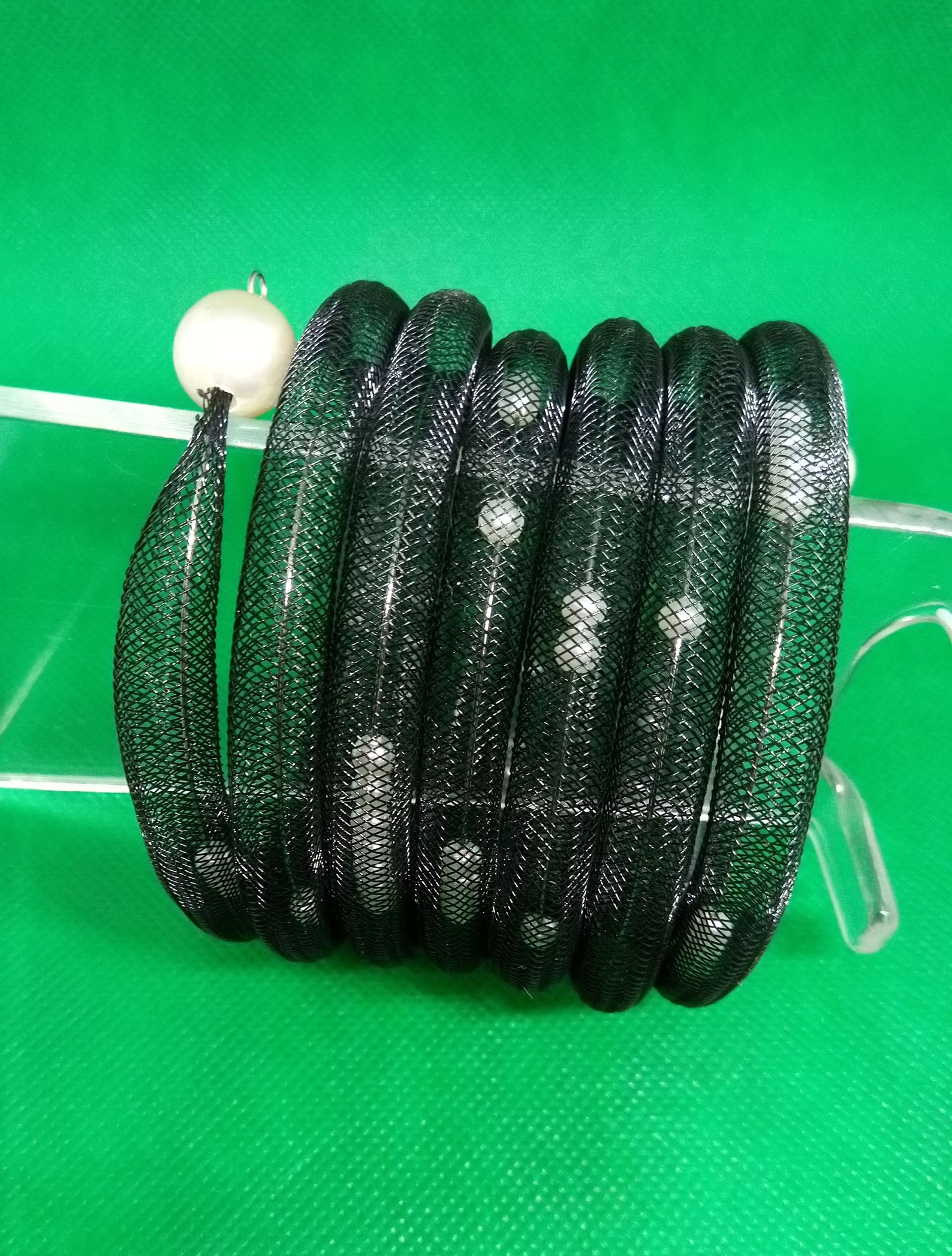 Black Cuff Bracelet Spiral Bracelet Contemporary Jewelry Etsy