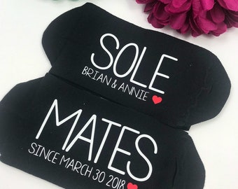 Sole Mate Socks - Valentines Gift - Valentines Socks - Wedding Socks - Adult Socks - Couple Socks - Groom Socks - Socks For Husbands