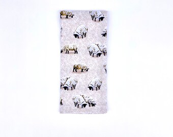 White Sheep Cotton Tea Towel: Farmhouse Kitchen Decor
