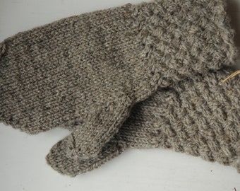 Hand-knitted children's mittens