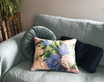 Vintage Floral Chintz Throw Cushion | Titley & Marr Polished Cotton Pillow Cover
