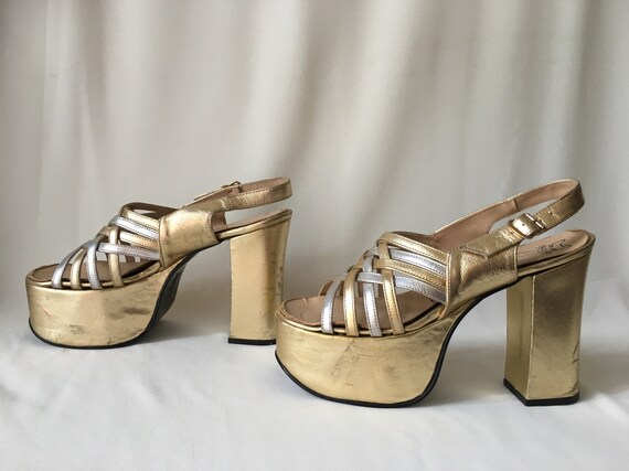silver platform heeled sandals