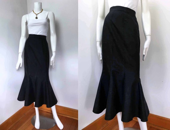 PRUE ACTON Raw Silk Fishtail Skirt - Size 4/6_Merm