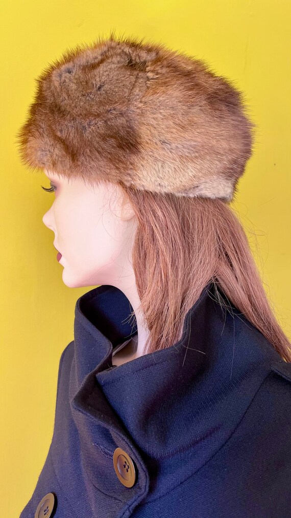 Vintage 70s fur hat, red fox fur Ushanka/Cossack … - image 4