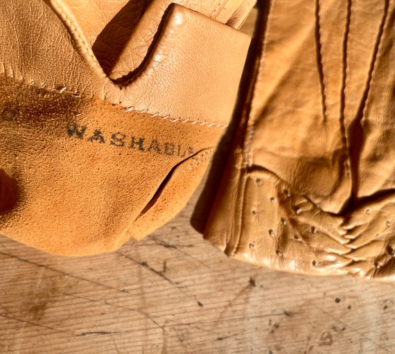 Vintage kid leather driving gloves, 40s 50s soft … - image 9