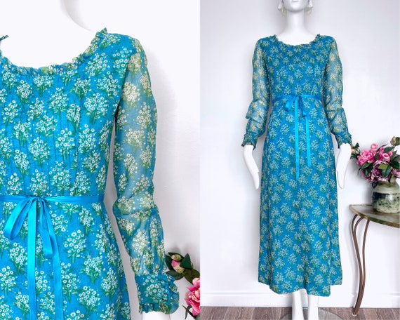 Vintage Prue Acton 60s 70s A-line midi shirtwaist… - image 1