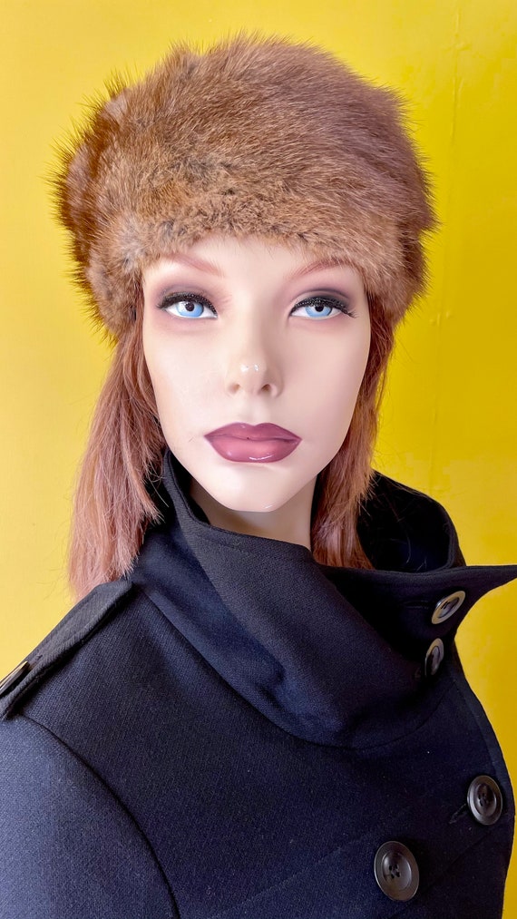 Vintage 70s fur hat, red fox fur Ushanka/Cossack … - image 2