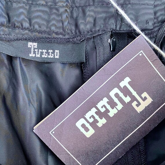 Vintage 70s Norma Tullo Bell Bottoms | Black Moir… - image 9