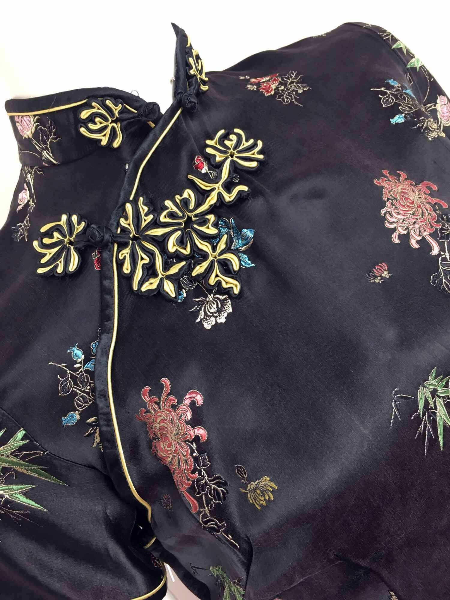 50s Black Silk Cheongsam Dress Size 34 XS_Chinese Oriental | Etsy