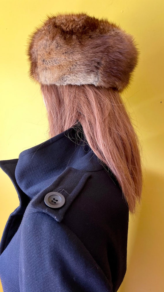 Vintage 70s fur hat, red fox fur Ushanka/Cossack … - image 5