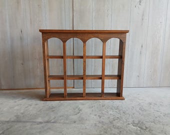 Arched Wooden Wall Shelf, Vintage Spice Rack