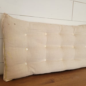 Vintage Grain Sack Cushion Tuffeted Pillow