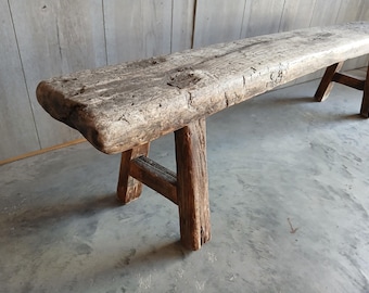 RARE - Primitive Authentic Wabi-Sabi Noodle Bench